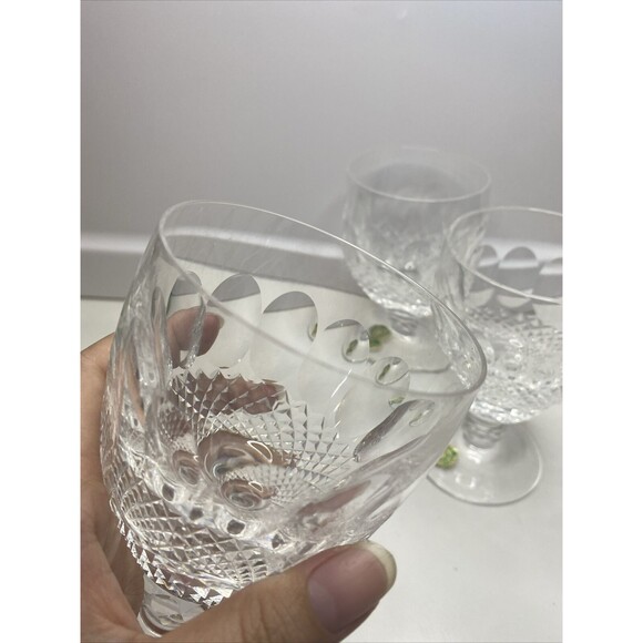 Set Of 4 Vintage Waterford Colleen Claret Wine Glasses Crystal Short Ball Stem - Picture 7 of 14